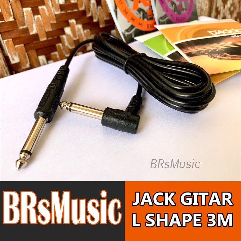 Jual Kabel Jack Gitar Meter Murah L Shape Bass Guitar Shopee Indonesia