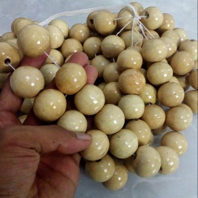 Jual Manik Kayu Bulat Cm Krem Shopee Indonesia