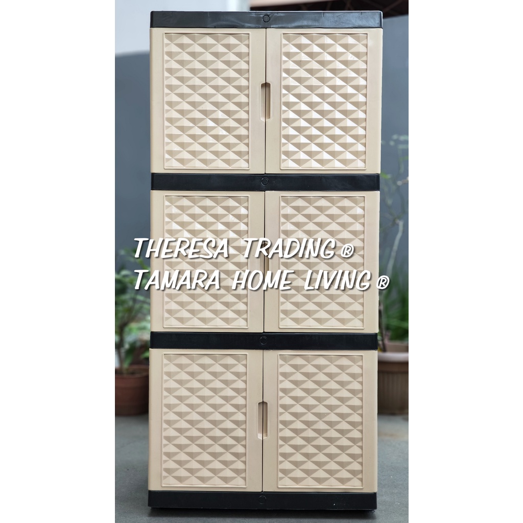 Jual LEMARI PAKAIAN PLASTIK DIAMOND SUSUN 3 SERIES CABINET DESIGN