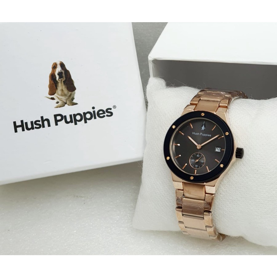 Jual JAM WANITA HUSH PUPPIES 8692 DATE DETIK BAWAH RANTAI ADA 6 WARNA