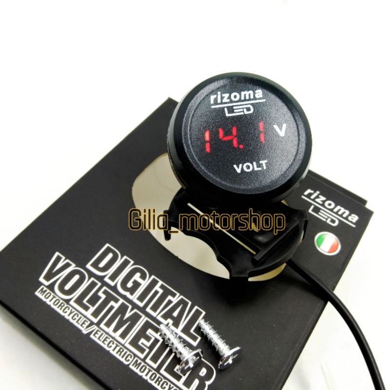 Jual Voltmeter Aki Digital Bulat Rizoma LED Voltmeter Pengukur Aki