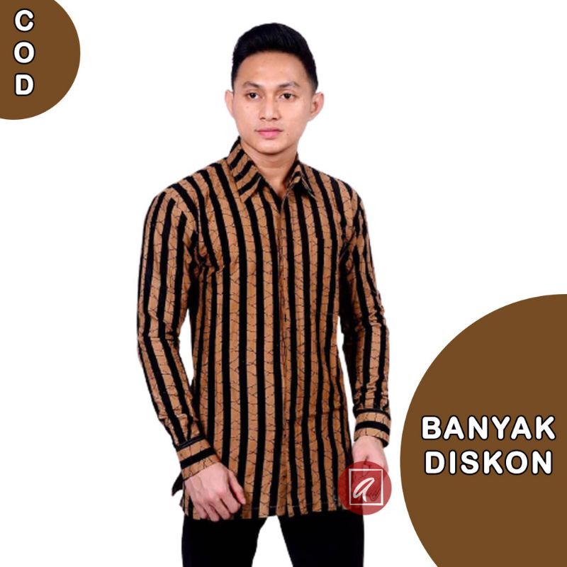 Jual Blus Lurik Coklat Klasik Batik Lurik Pekalongan Blouse Kemeja