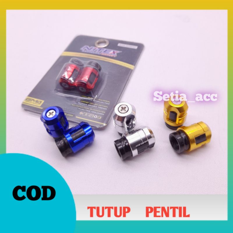 Jual Tutup Pentil Nitex Full Cnc Merah Biru Silver Gold Nmax Vario Adv