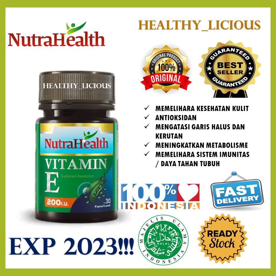 Jual Vitamin E 200 IU NutraHealth Nutra Health Isi 30 Kapsul Lunak