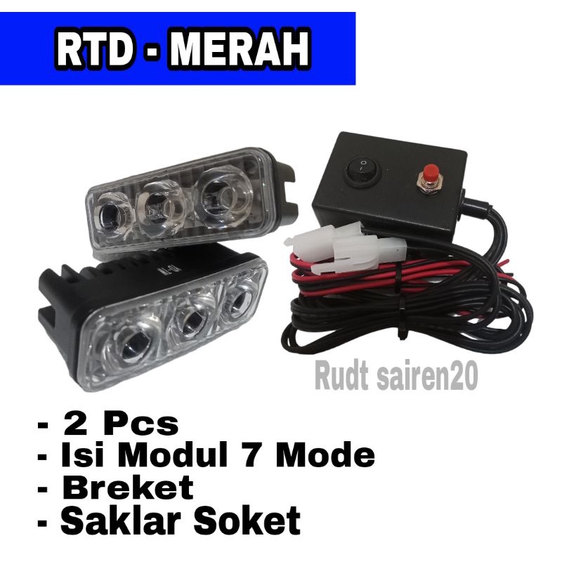 Jual Lampu Strobe Rtd Led Warna Merah Shopee Indonesia