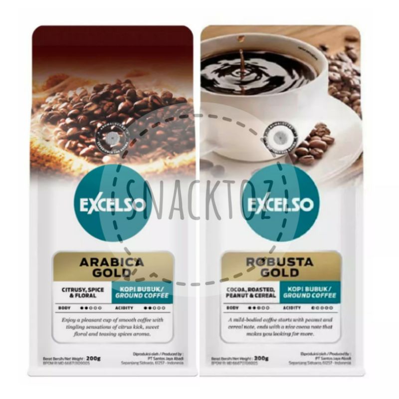 Jual Excelso Kopi Robusta Arabica Gold Bubuk Gr Shopee