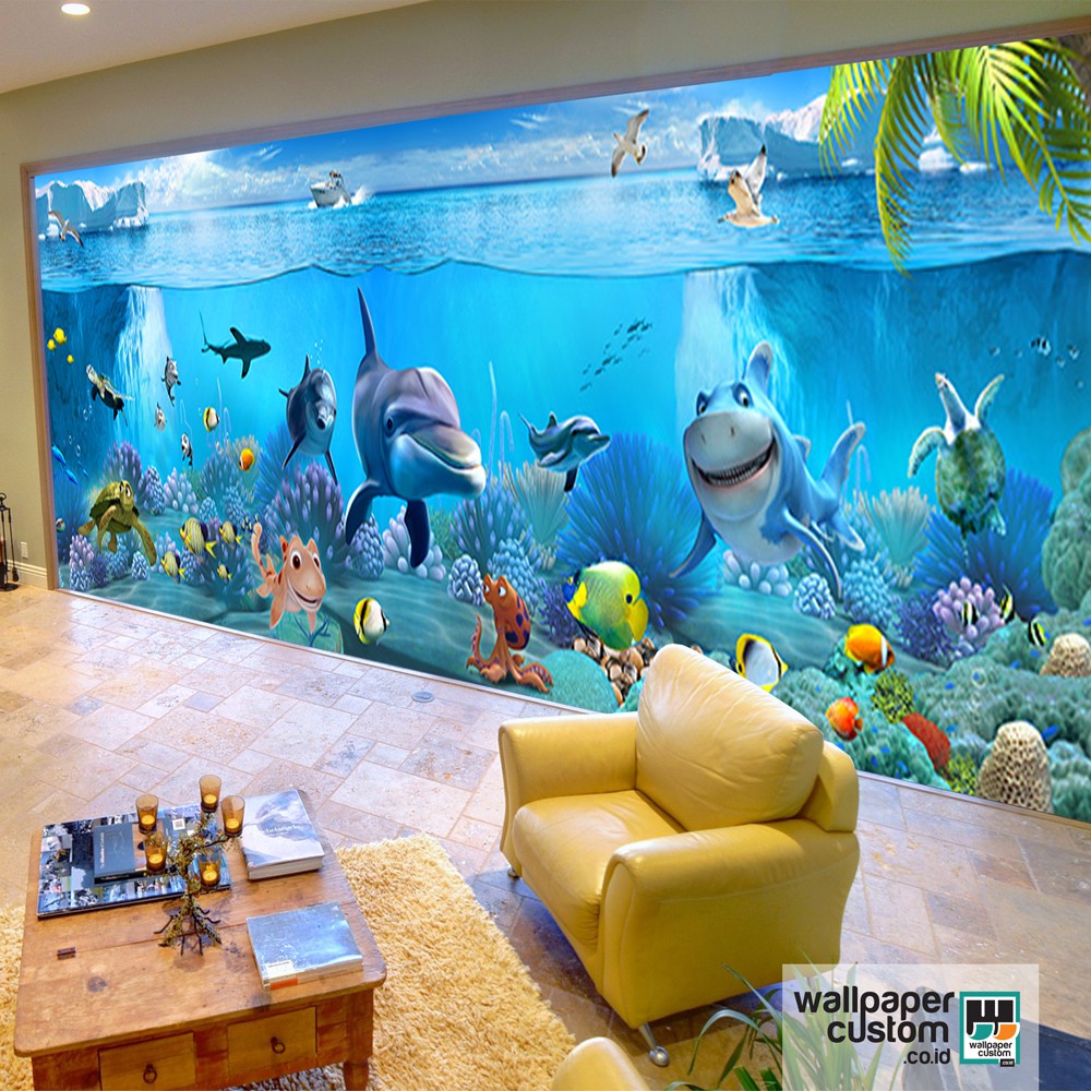 Jual Wallpaper Custom Mural Photowall Background Underwater D Shopee