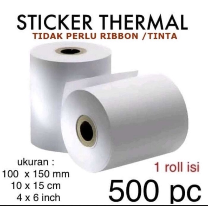 Jual Kertas Thermal 100x150 Mm Isi 500 Pcs Lembar A6 Hemat Stiker