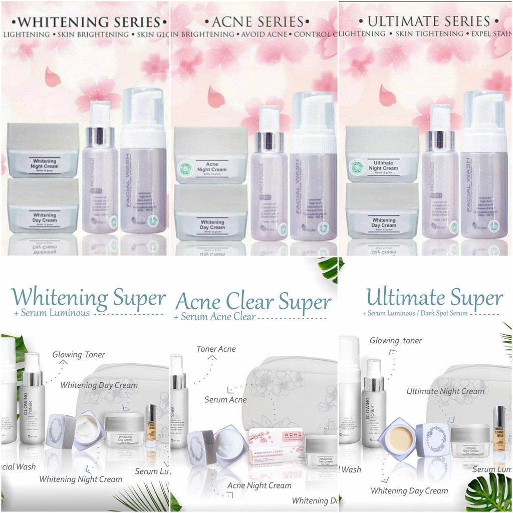 Jual PAKET MS Glow Perawatan Wajah Whitening Acne Ultimate By