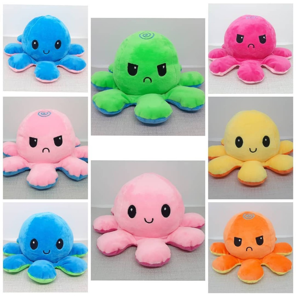 Jual Boneka Gurita Octopus Halus Bolak Balik Dua Sisi Reversible