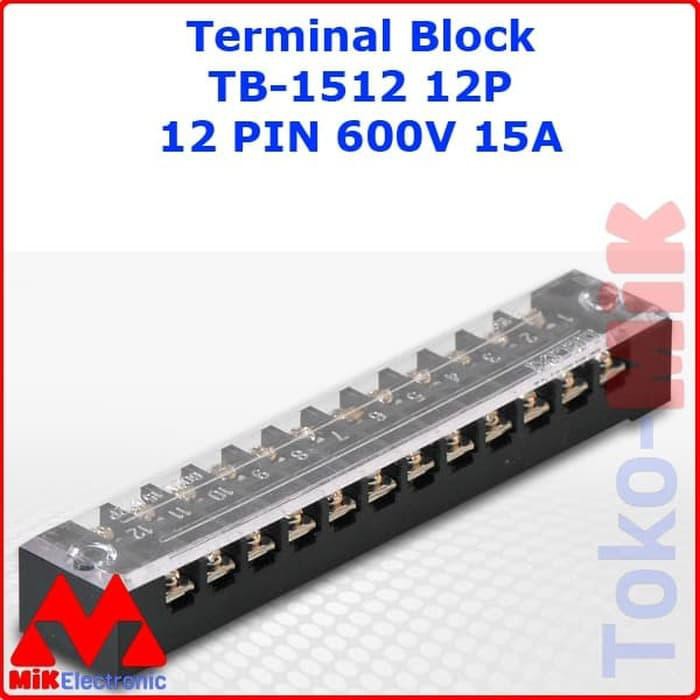 Jual HARGA TURUN TB 1512 TERMINAL BLOCK BLOK 12 KABEL 12 PIN 12P SEKRUP