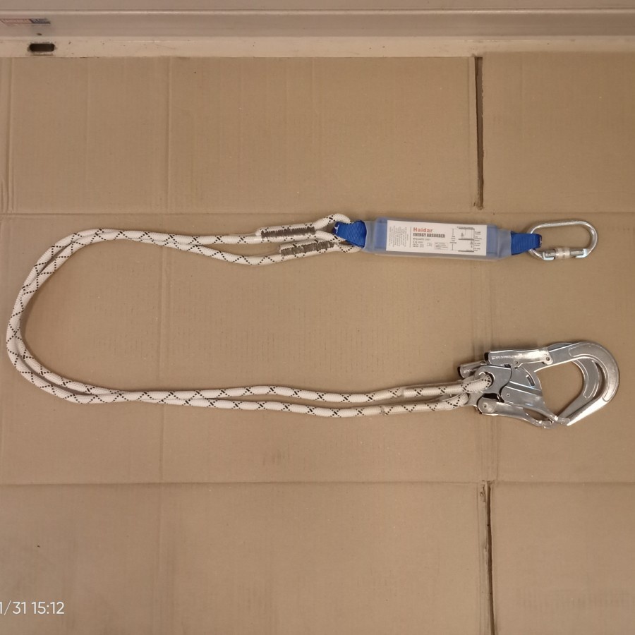 Jual Safety Lanyard Karmantel Double Big Hook Absorber Haidar Shopee