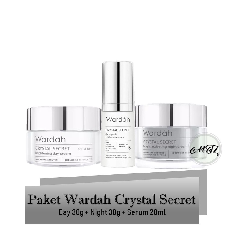 Jual Wardah Paket Lengkap Siang Malam Crystal Secret Series Skincare