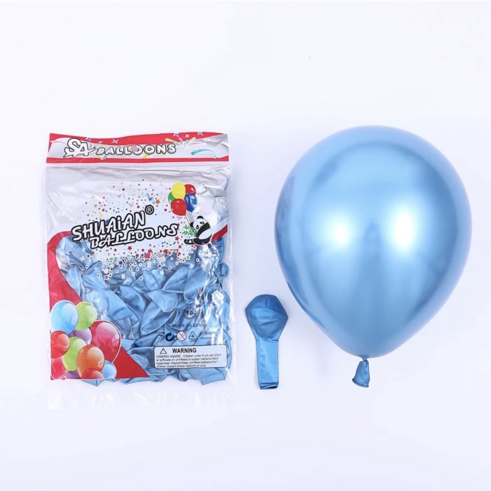 Jual Balon Latex Metalik Chrome Balloon Chrome Inch Perpack Isi