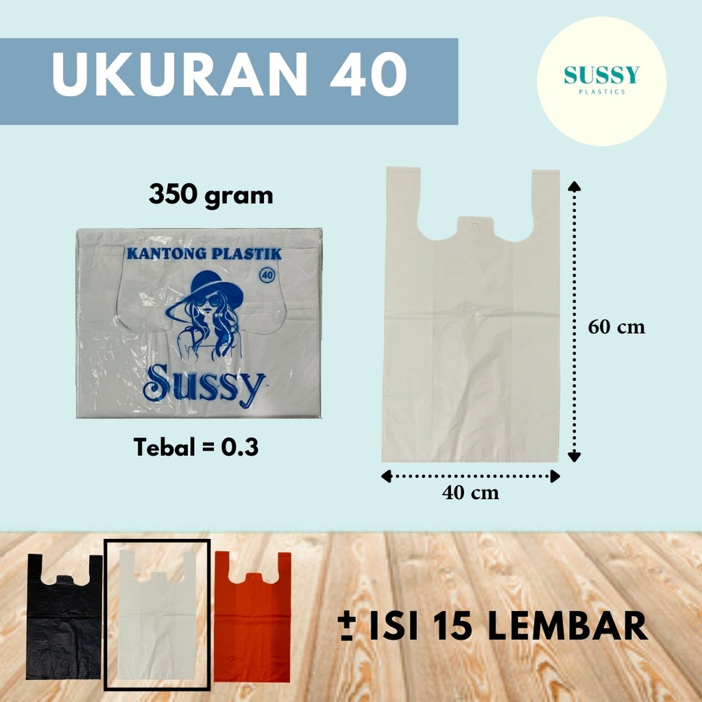 Jual Kantong Plastik Kresek Hd Sussy Gram Tebal Putih Ukuran