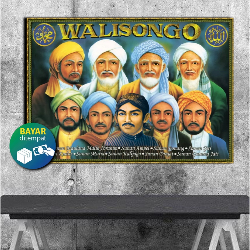 Jual Hiasan Dinding Kayu Poto Walisongo Poster Walisongo Poster