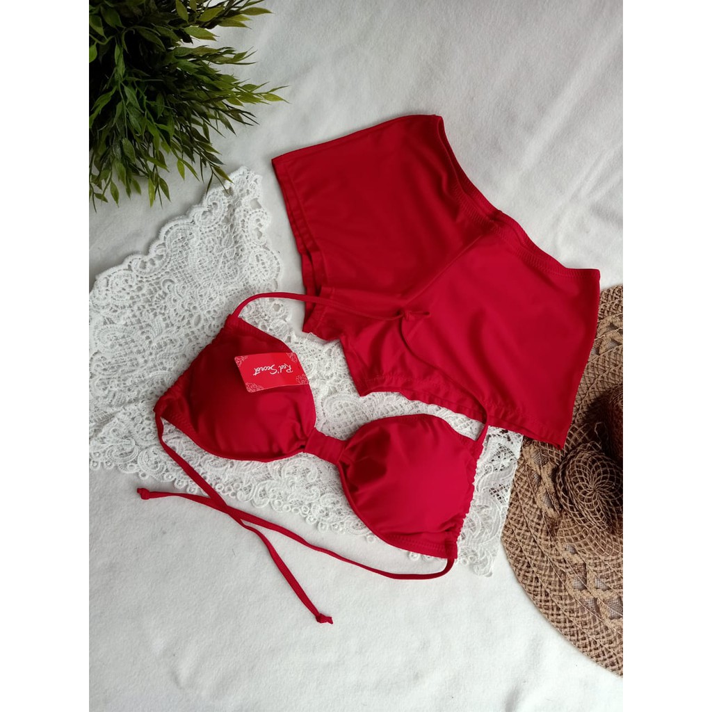 Jual Bk Xo Merah Bikini Pantai Model Butterfly Dengan Busa