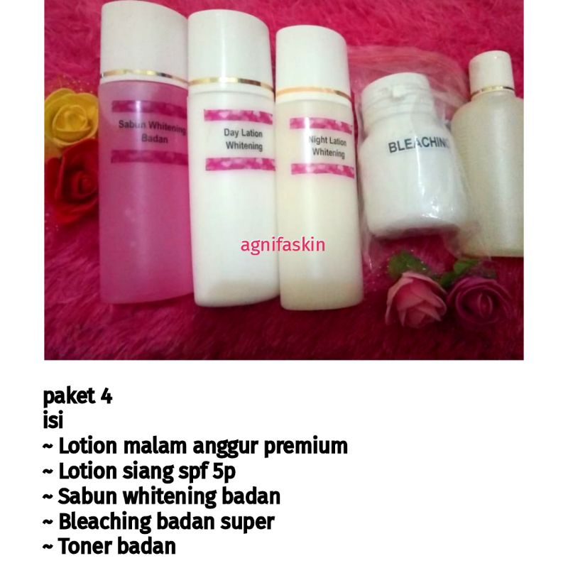 Jual Paket Body Whitening Anggur Premium Hb Dosting Paket 4