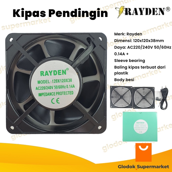 Jual Kipas Pendingin Rayden Cm Cooling Fan Ac V X X Cm