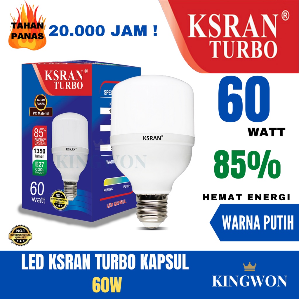 Jual Ksran Lampu Led Watt Turbo Putih Kapsul Bohlam Led Hemat