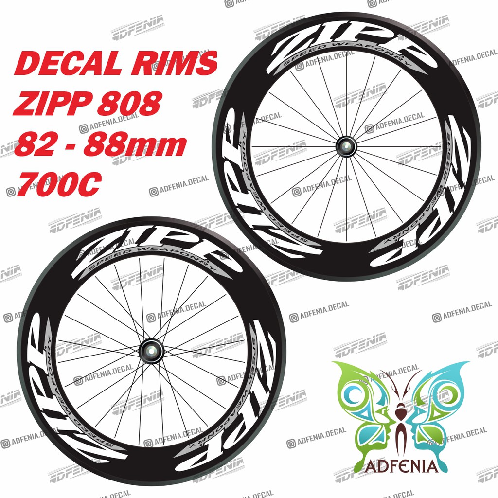 Jual Decal Sticker ZIPP 808 Stiker Velg Rims ZIPP 808 Speed Weaponry