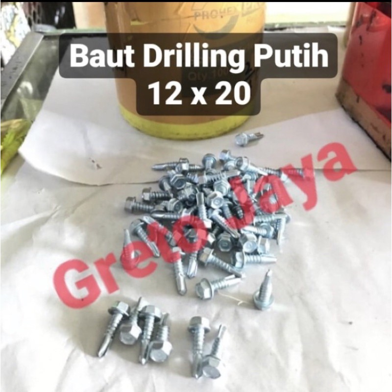 Jual 12x20 10bj Baut Drilling Putih 12 X 20 Driling Galvalum Dril Baja