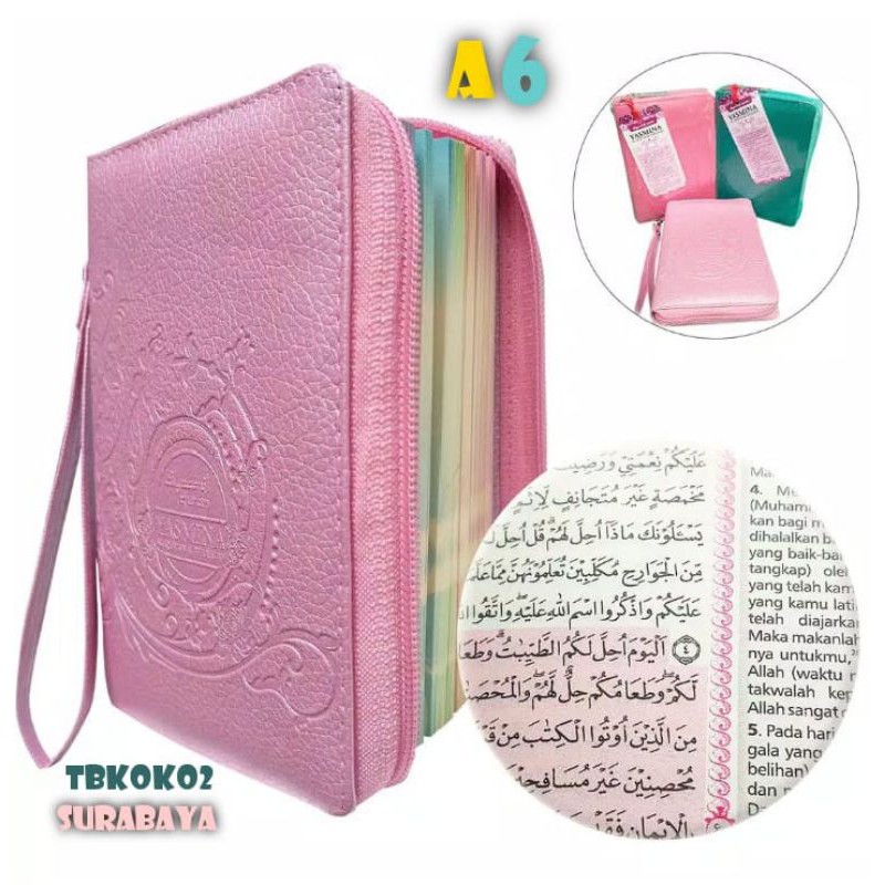 Jual AL QURAN RAINBOW YASMINA TERJEMAH RESLETING WARNA UKURAN A6 SYAMIL