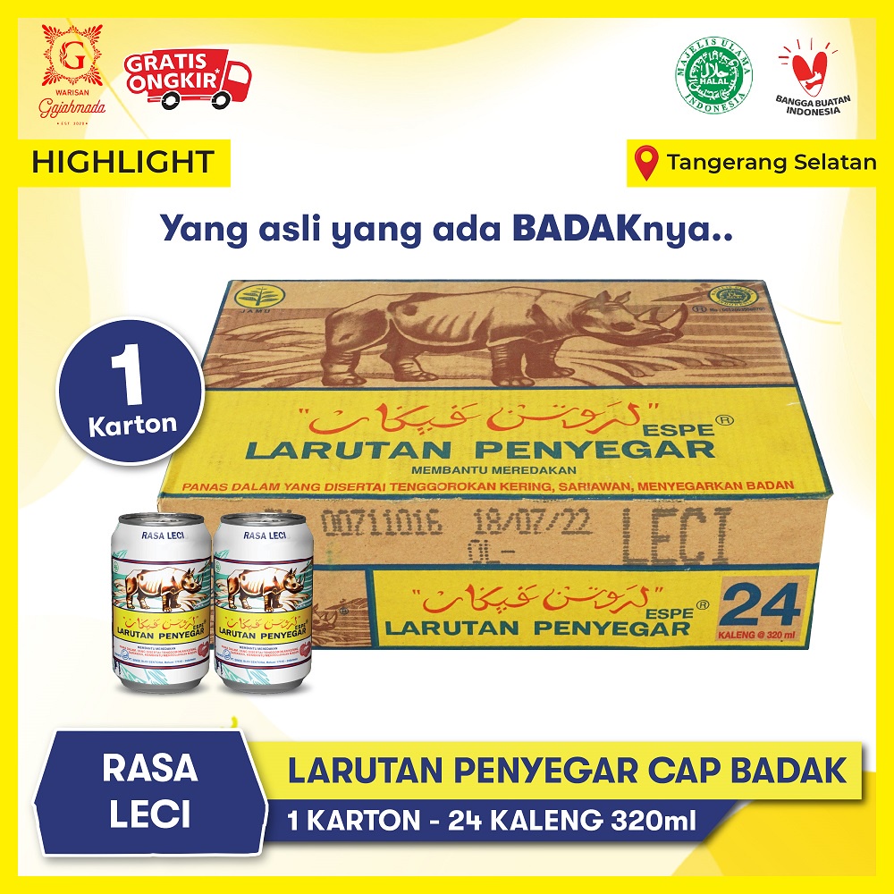 Jual Larutan Penyegar Cap Badak Karton Kaleng Ml Rasa Leci