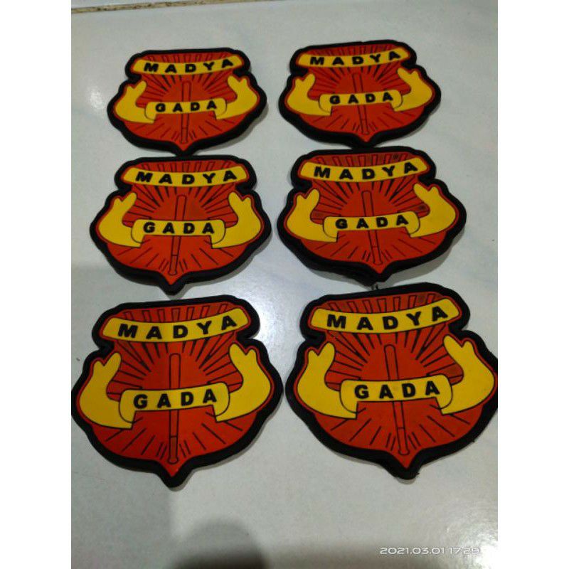 Jual LOGO KARET EMBLEM KARET GADA MADYA BELAKANG PAKAI PEREKAT BISA