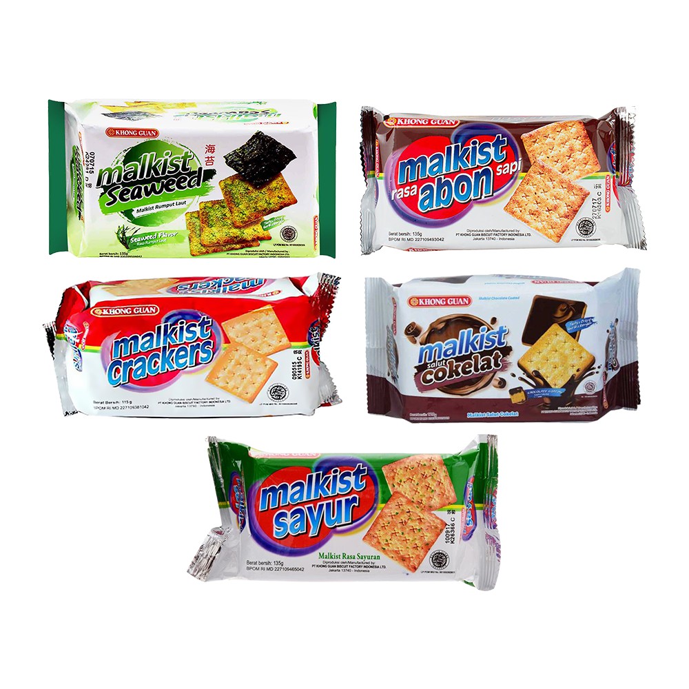 Jual Khong Guan Malkist 135gr Crackers Abon Seaweed Sayur Cokelat