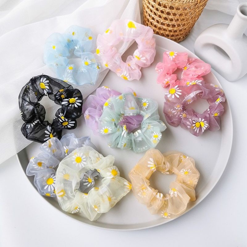 Jual Ikat Rambut Tile Flower Scrunchie Daisy Bunga Shopee Indonesia