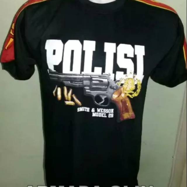 Jual Kaos Kombinasi Polisi Hitam Lengan Pendek Kaos Dalaman Polisi