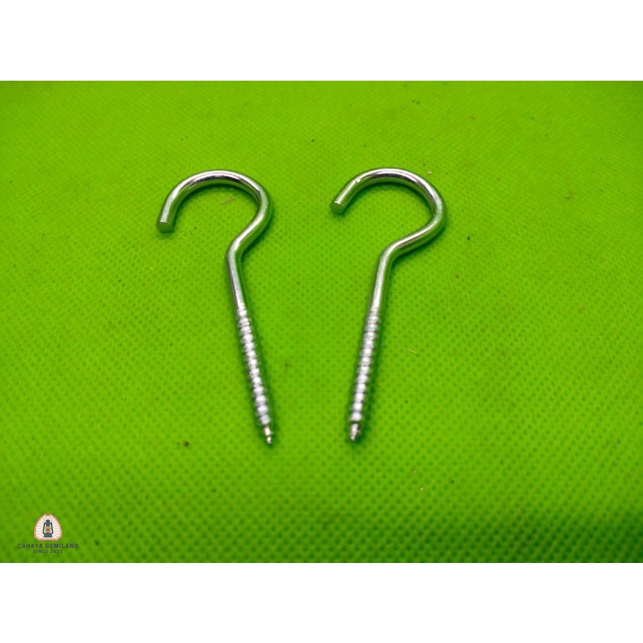 Jual 10PCS SKRUP SEKRUP GANTUNG SKRUP TANDA TANYA KAIT BESI SCREW