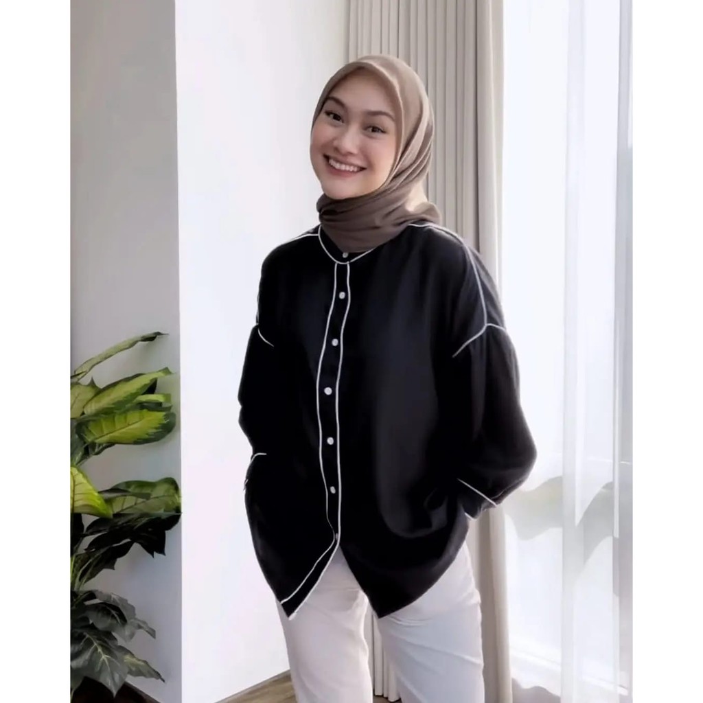 Jual Sola List Shirt Baju Atasan Wanita Kemeja Model Terbaru