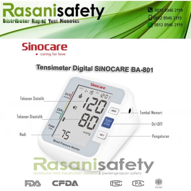 Jual Sinocare Ba Tensimeter Digital Alat Ukur Cek Tekanan Darah