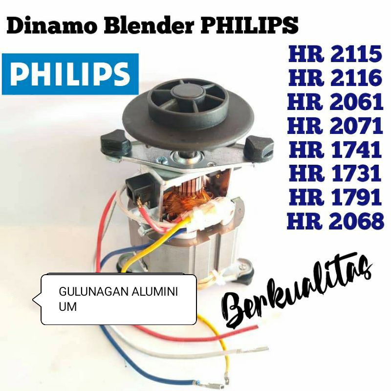 Jual Dinamo Motor Mesin Blender Aluminium Conektor Philips HR