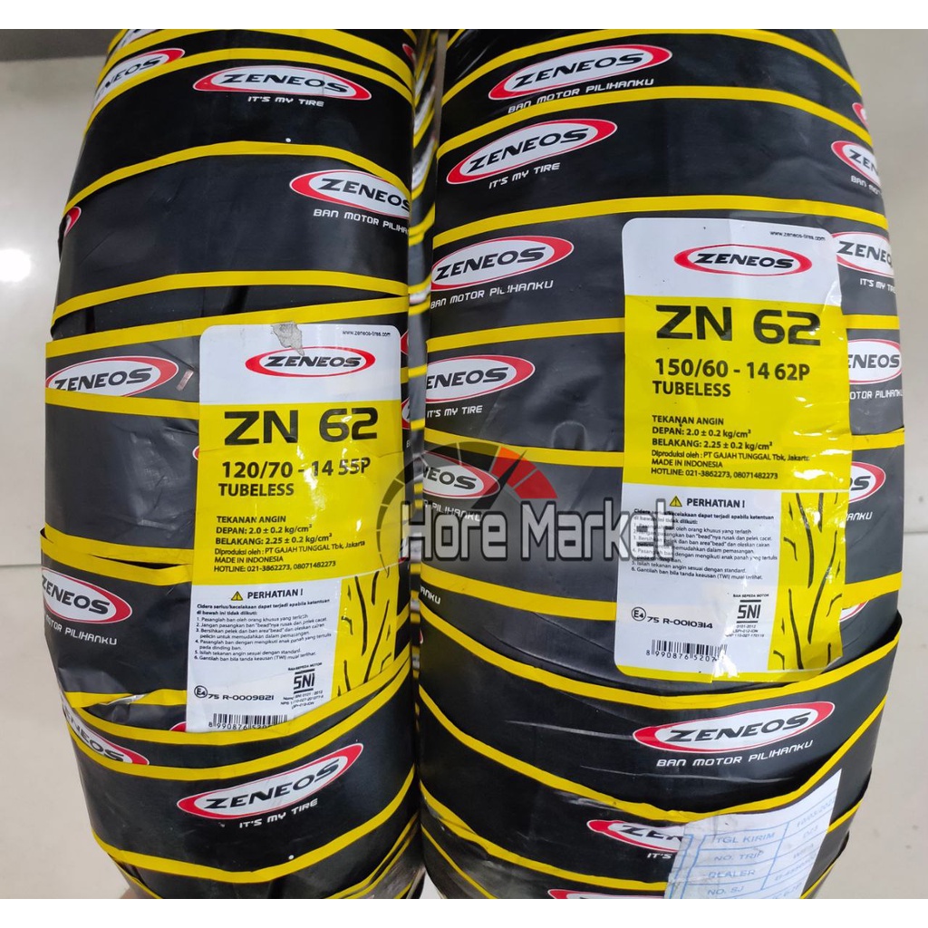 Jual PAKET BAN ZENEOS AEROX 155 120 70 Dan 150 60 14 BAN TUBELESS