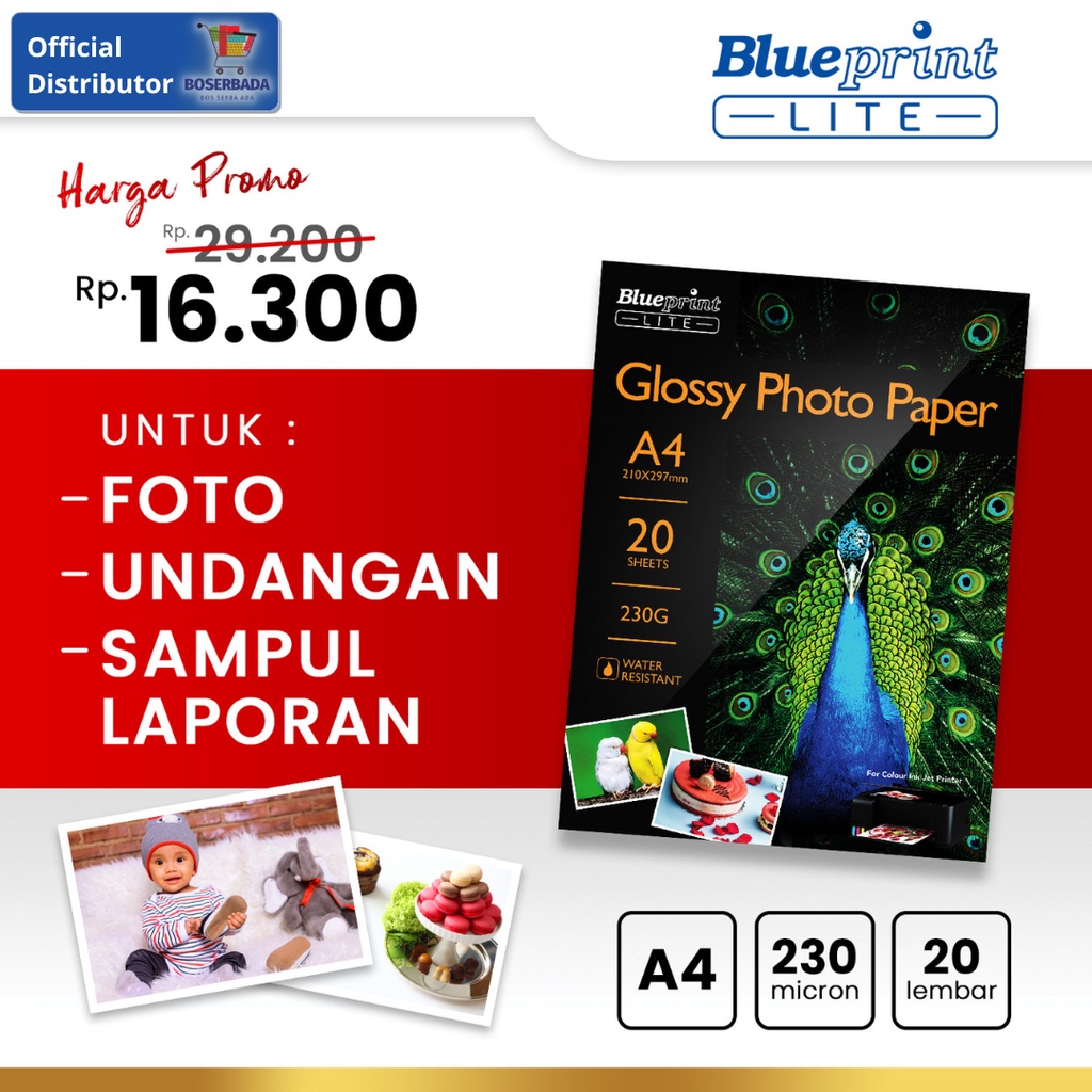 Jual Blueprint Lite Kertas Foto Glossy Photo Paper Poto A R