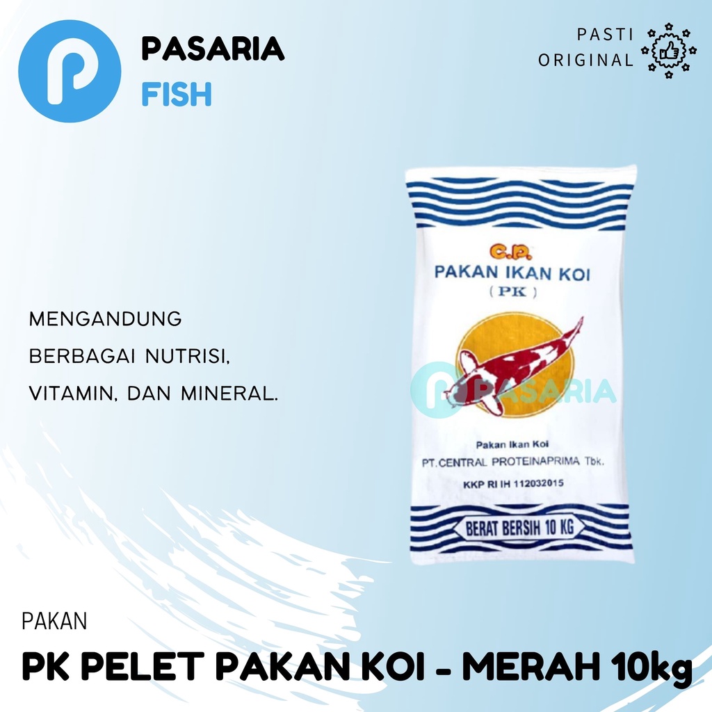 Jual PK PAKAN KOI 10 Kilo 2mm 5mm Pelet Merah Makanan Ikan Hias 10kg