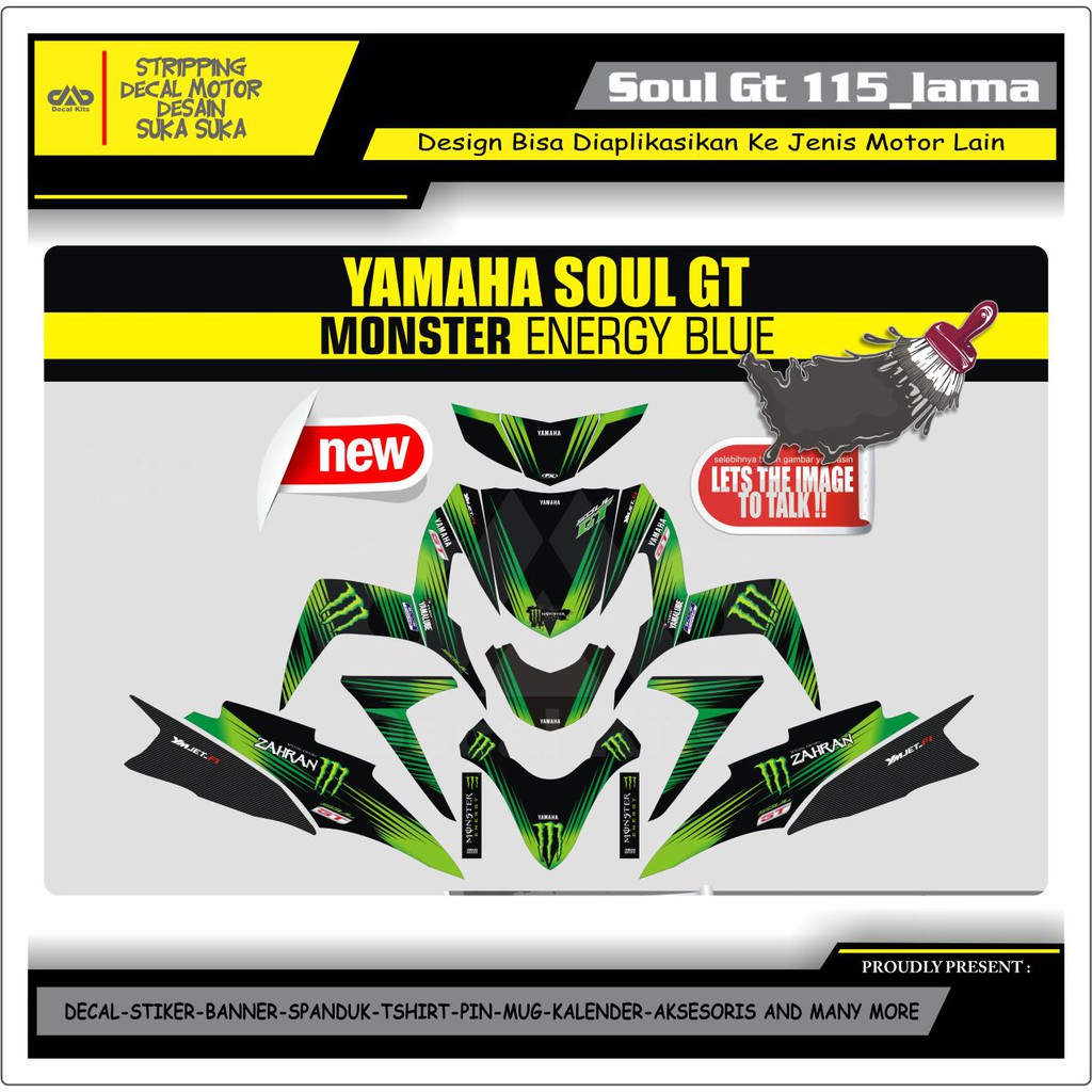 Jual Sticker Striping Decal Motor Soul Gt Lama 115 Full Body HIJAU 1