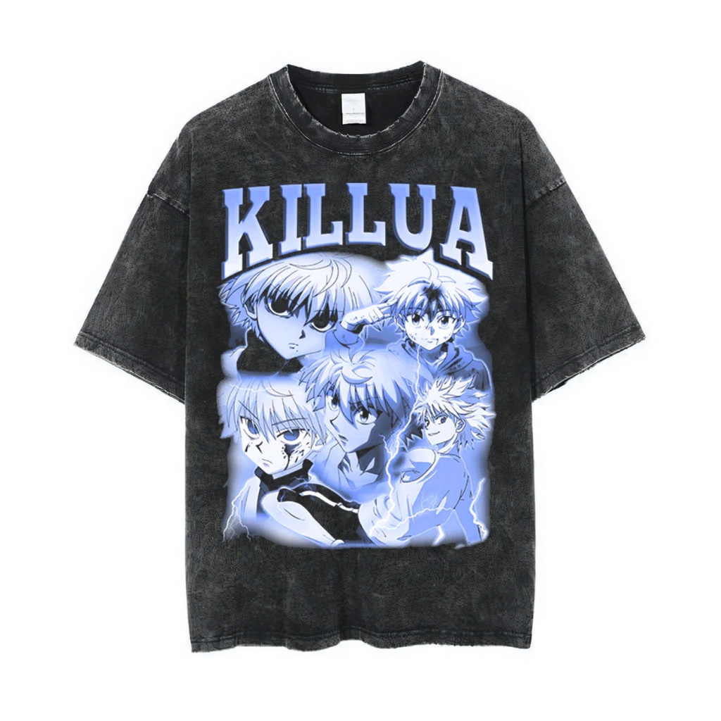 Jual Psycho Crucify Killua Zoldyck Oversized T Shirt Stone Wash