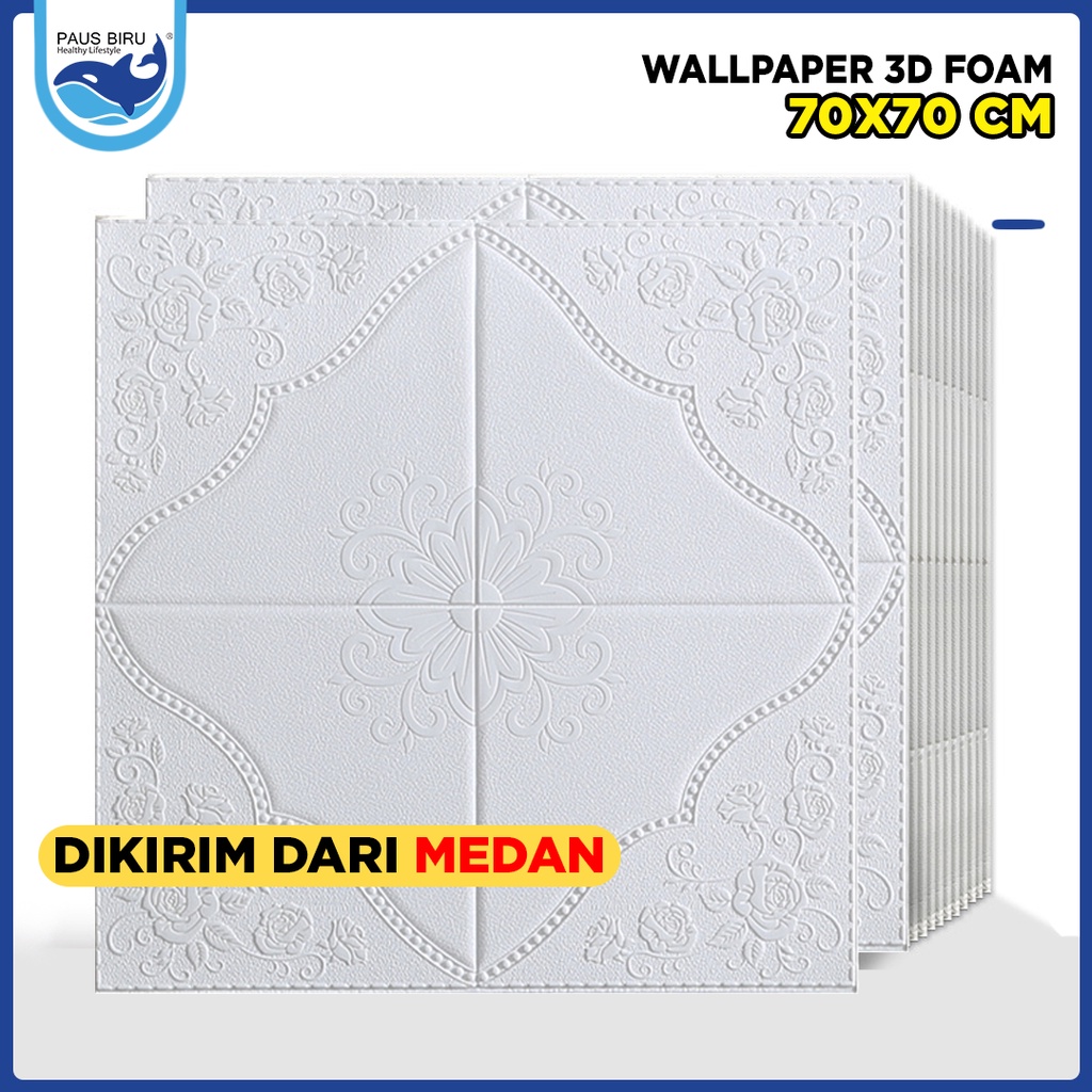 Jual Paus Biru Wallpaper D Foam Wallpaper Dinding D Motif Foam