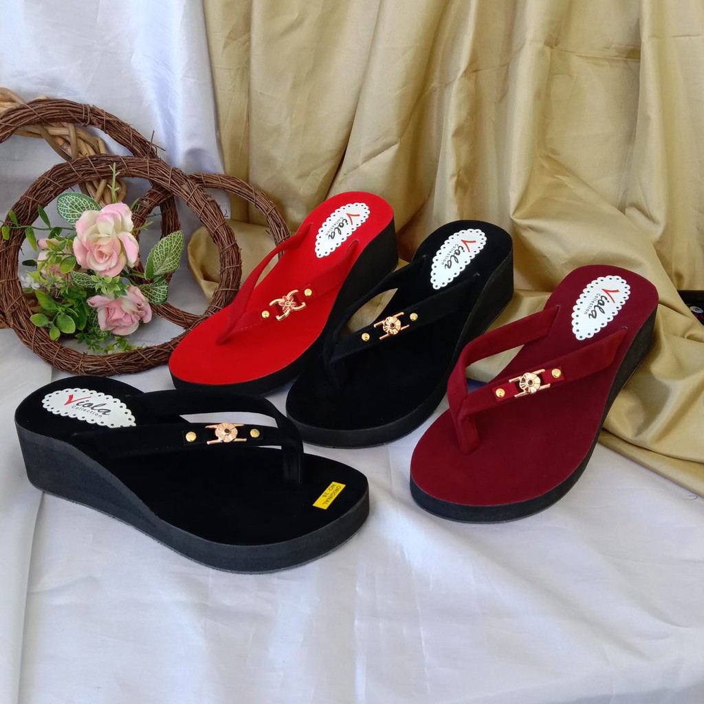 Jual SANDAL JAPIT WANITA SPON WEDGES CANTIK SIMPLE Shopee Indonesia