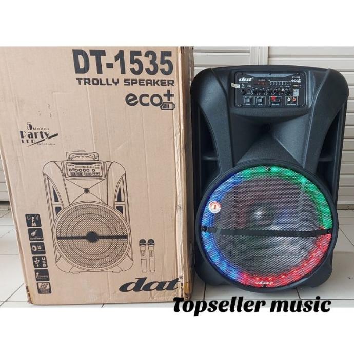 Jual SPEAKER PORTABLE AKTIF DAT DT 1535 ECO 15INCH TROLLEY USB