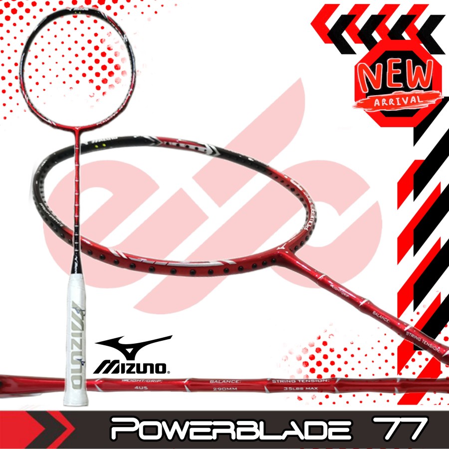 Jual Raket Badminton Mizuno Bamboo Power Blade 77 88 Original 35 Lbs