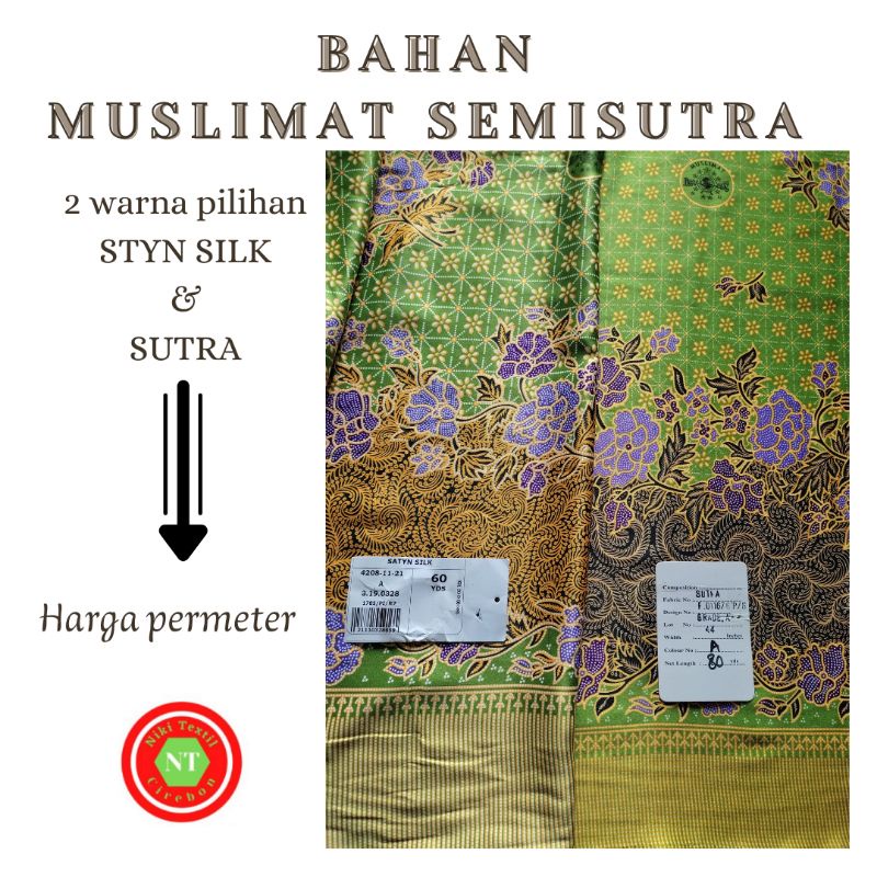 Jual Kain Batik Seragam Muslimat Nu Hijau Muda Semisutra Dan Satyn Silk