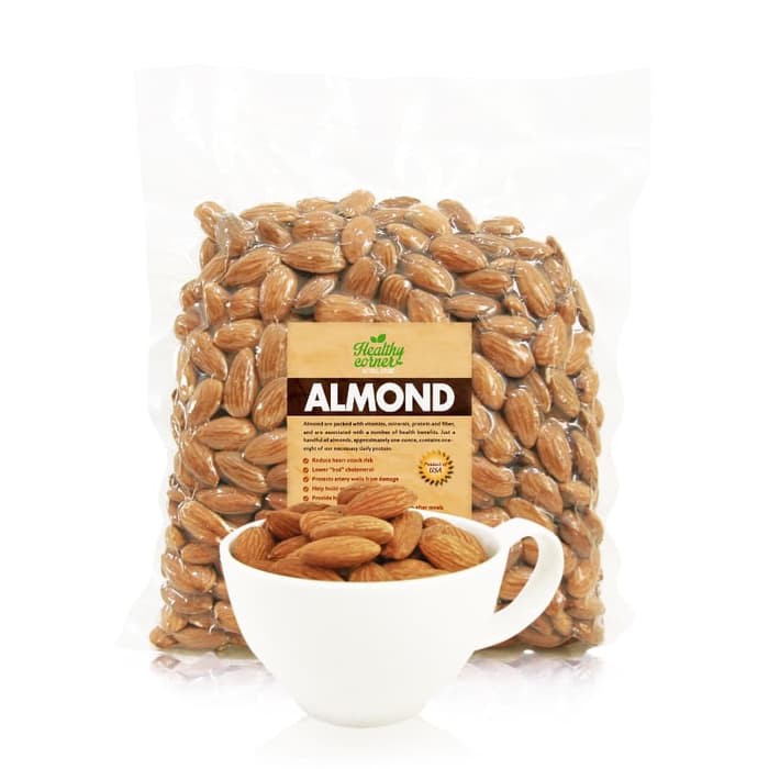 Jual Kacang Almond Mentah Kupas Utuh Whole Natural Raw Almon Gram