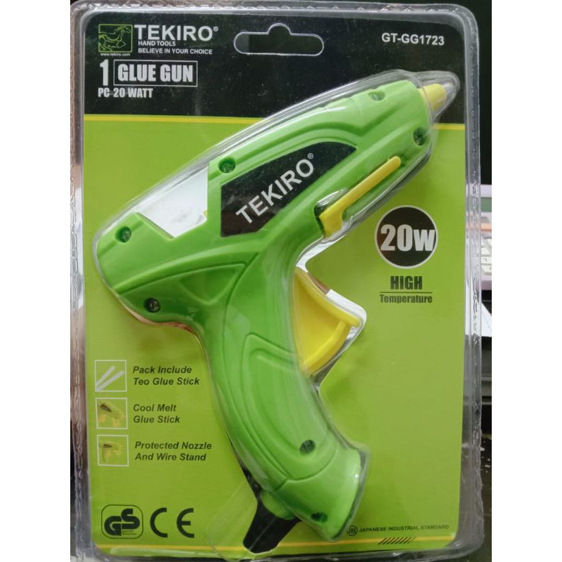 Jual Lem Tembak 1 Set Listrik 20 Watt Glue Gun 20 Watt Hijau TEKIRO