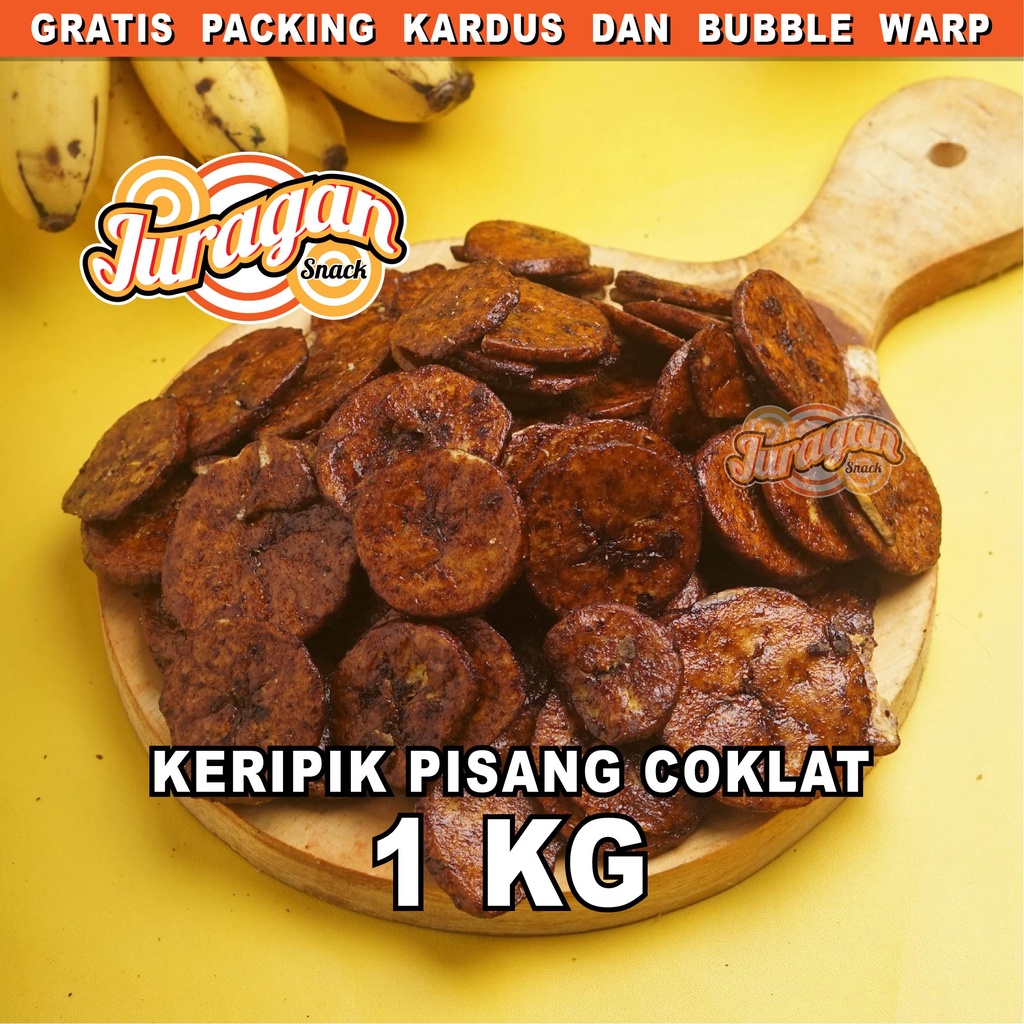 Jual KERIPIK PISANG COKLAT COKELAT 1 KG Snack Kiloan Makanan Ringan