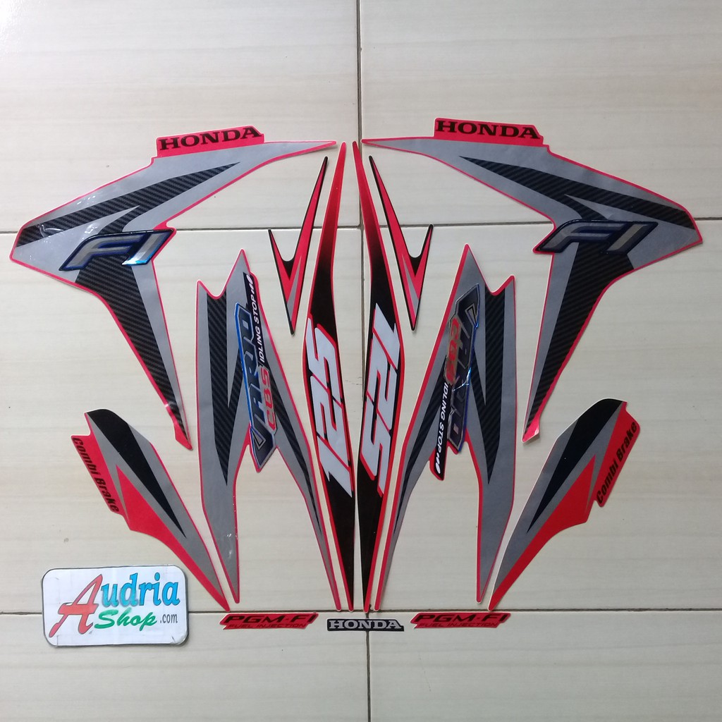 Jual Stiker Striping Motor Honda Vario Cbs Iss Fi Merah